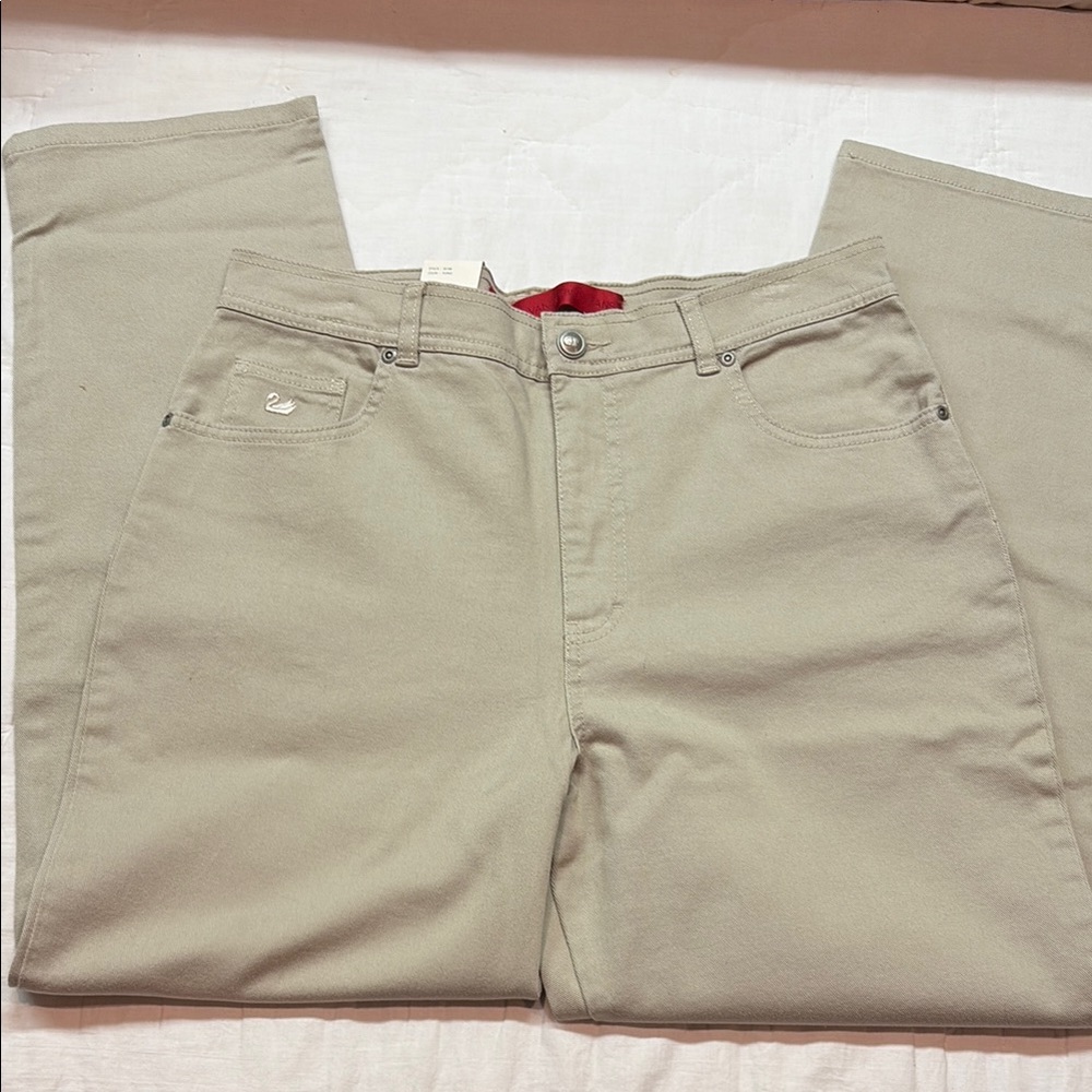 Gloria Vanderbilt Amanda Women's Classic Fit Tapered Leg Jeans NWT 14P Khaki Tan
